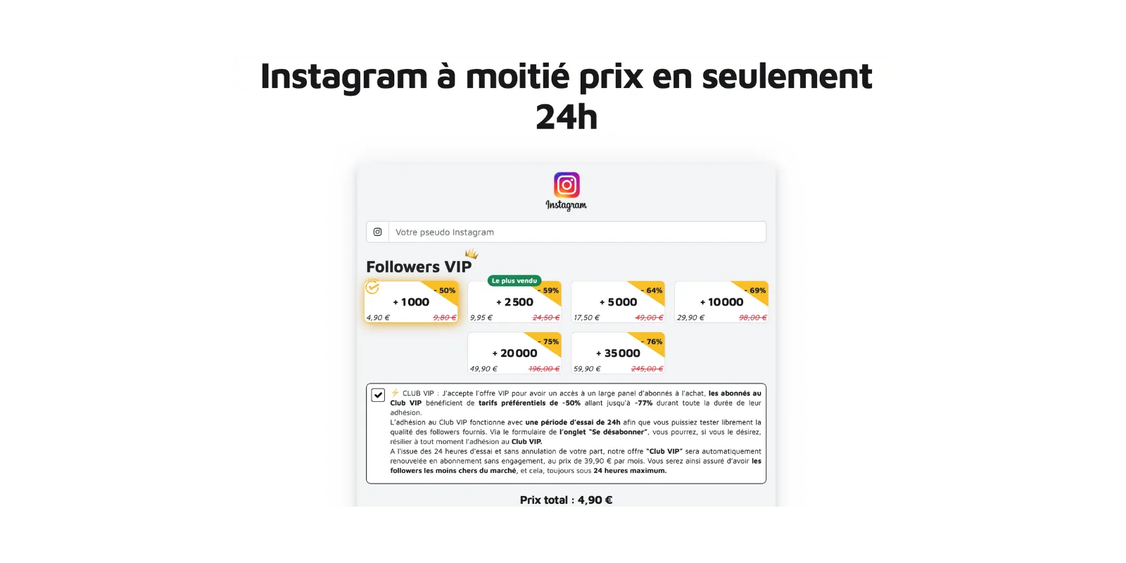 Ownfollow prix